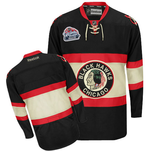 Best Quality Third Blank NHL Chicago Blackhawks Black Jersey With 2009 Winter Classic Patch